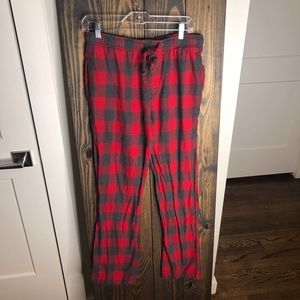Red plaid PJ pants